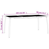 Produktbild för Trädgårdsbord antracit 165x80x72 cm stålnät