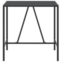 Produktbild för Barbord med glasskiva svart 110x70x110 cm konstrotting