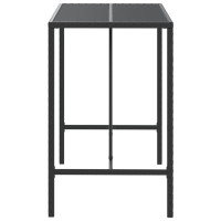 Produktbild för Barbord med glasskiva svart 110x70x110 cm konstrotting