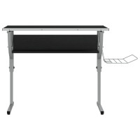 Miniatyr av produktbild för Ritbord svart och grå 110x53x(58-87) cm konstruerat trä & stål