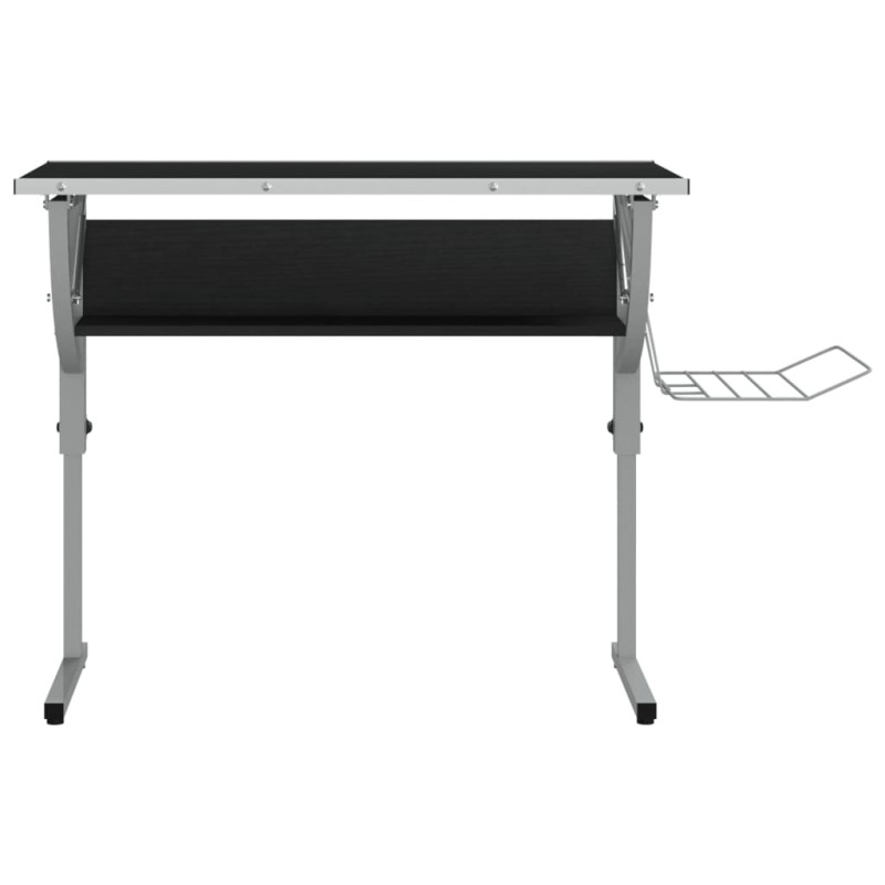 Produktbild för Ritbord svart och grå 110x53x(58-87) cm konstruerat trä & stål