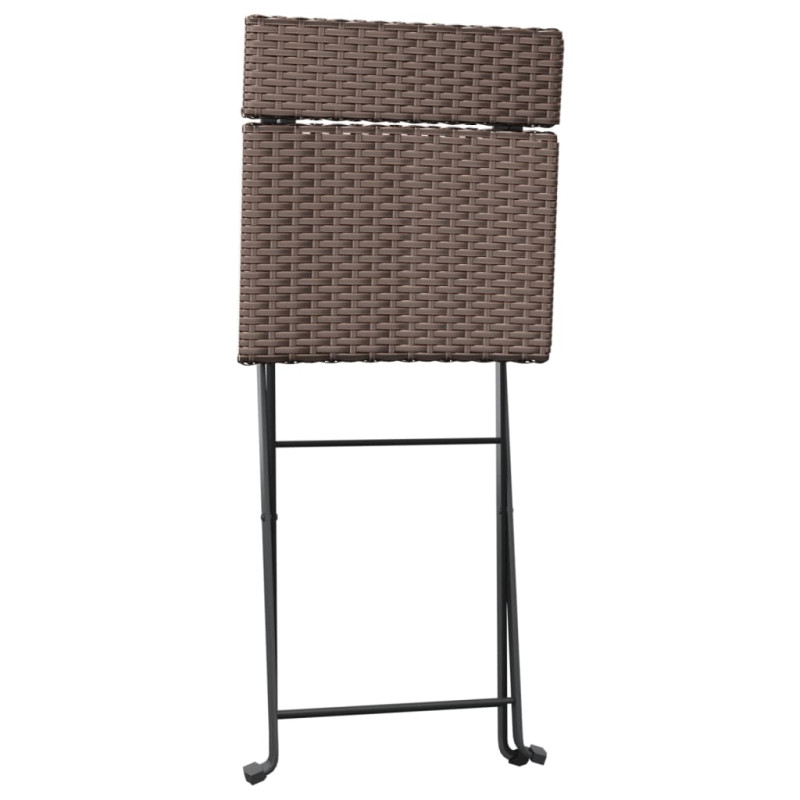 Produktbild för Hopfällbara caféstolar 8 st brun konstrotting och stål