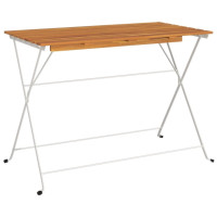 Produktbild för Hopfällbart cafébord 100x54x71 cm massivt akaciaträ och stål