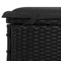 Produktbild för Solsäng med hopfällbart tak svart 213x118x97 cm konstrotting