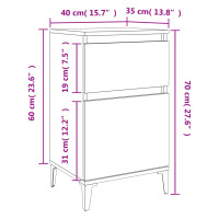 Miniatyr av produktbild för Sängbord betonggrå 2 st 40x35x70 cm