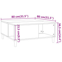 Miniatyr av produktbild för Soffbord rökfärgad ek 80x80x36,5 cm konstruerat trä