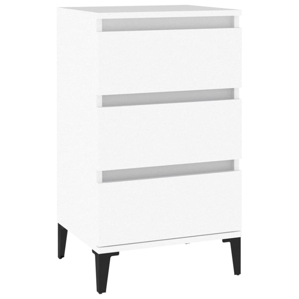 Produktbild för Sängbord vit 40x35x70 cm konstruerat trä