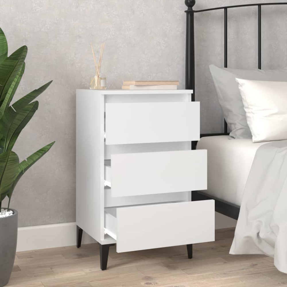 Produktbild för Sängbord vit 40x35x70 cm konstruerat trä