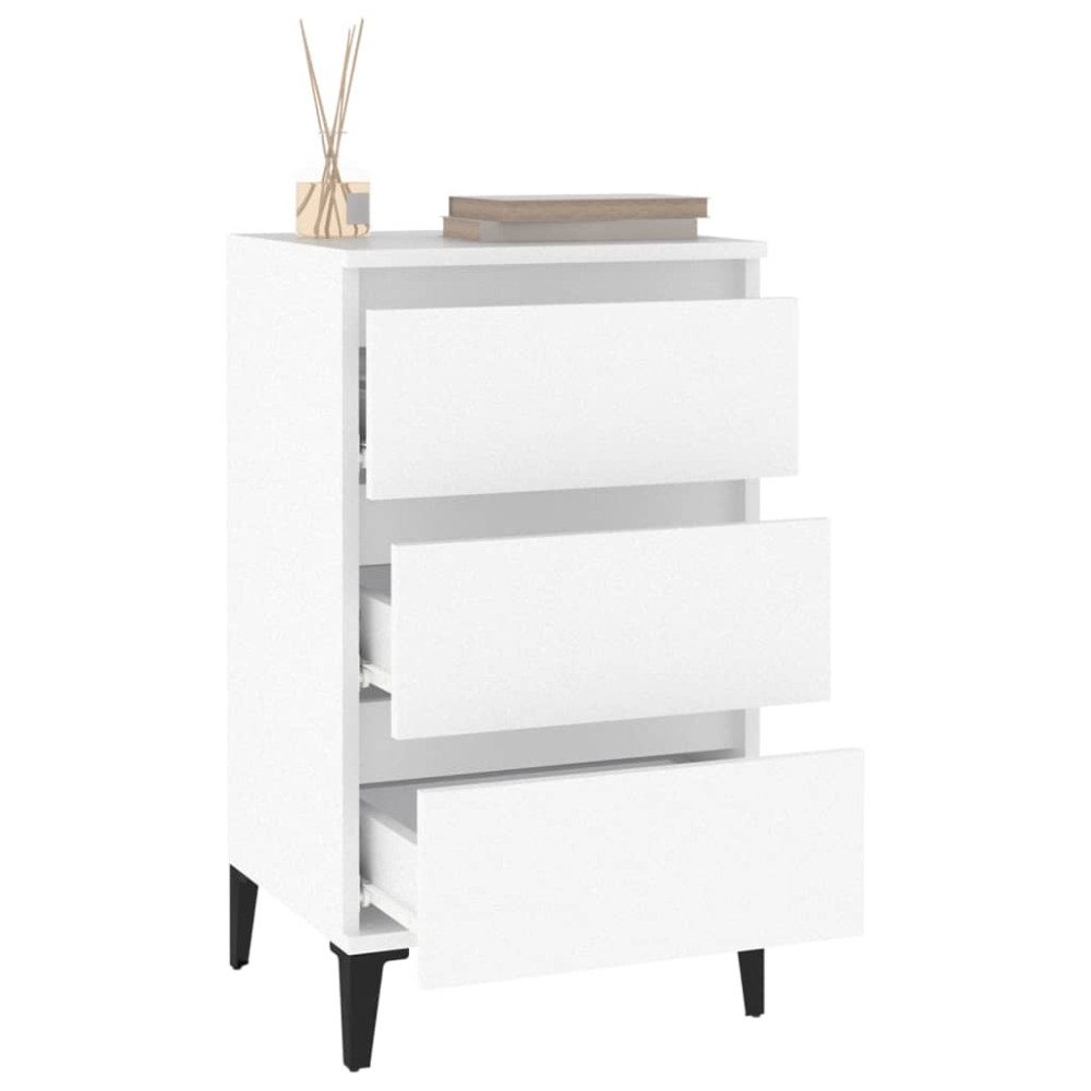 Produktbild för Sängbord vit 40x35x70 cm konstruerat trä