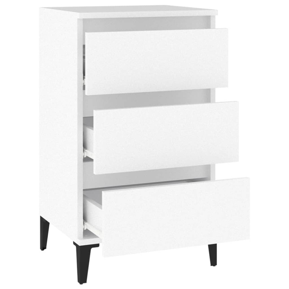 Produktbild för Sängbord vit 40x35x70 cm konstruerat trä