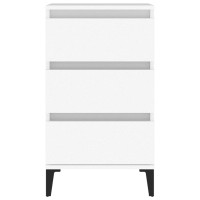 Produktbild för Sängbord vit 40x35x70 cm konstruerat trä