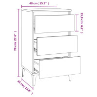 Produktbild för Sängbord vit 40x35x70 cm konstruerat trä