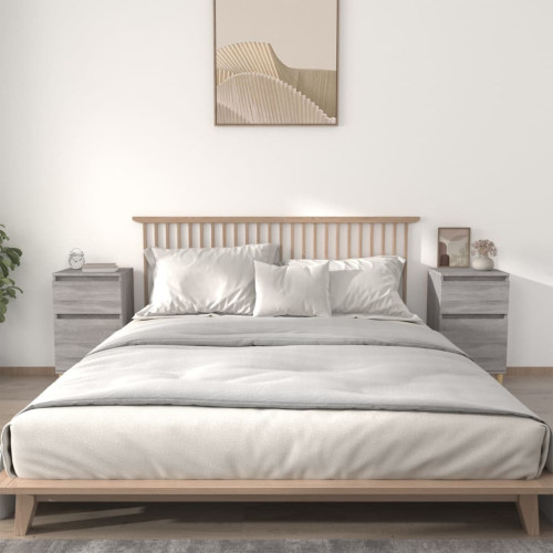 vidaXL Sängbord 2 st grå sonoma 40x35x70 cm
