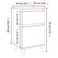 Miniatyr av produktbild för Sängbord grå sonoma 40x35x70 cm