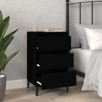 Miniatyr av produktbild för Sängbord svart 40x35x70 cm konstruerat trä