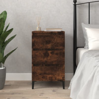 Miniatyr av produktbild för Sängbord rökfärgad ek 40x35x70 cm konstruerat trä