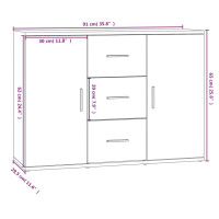 Produktbild för Förvaringsskåp rökfärgad ek 91x29,5x65 cm konstruerat trä