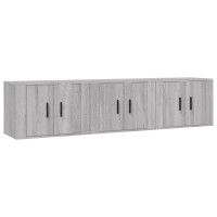 Produktbild för Väggmonterade tv-skåp 3 st grå sonoma 57x34,5x40 cm