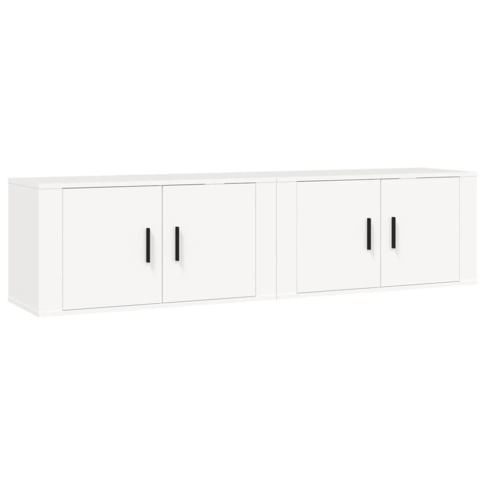 Produktbild för Väggmonterade tv-skåp 2 st vit 80x34,5x40 cm