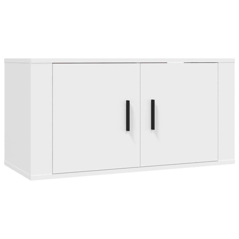 Produktbild för Väggmonterade tv-skåp 2 st vit 80x34,5x40 cm