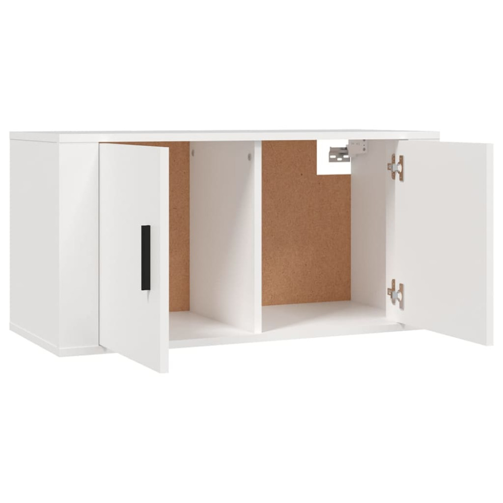 Produktbild för Väggmonterade tv-skåp 2 st vit 80x34,5x40 cm