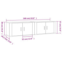 Produktbild för Väggmonterade tv-skåp 2 st vit 80x34,5x40 cm