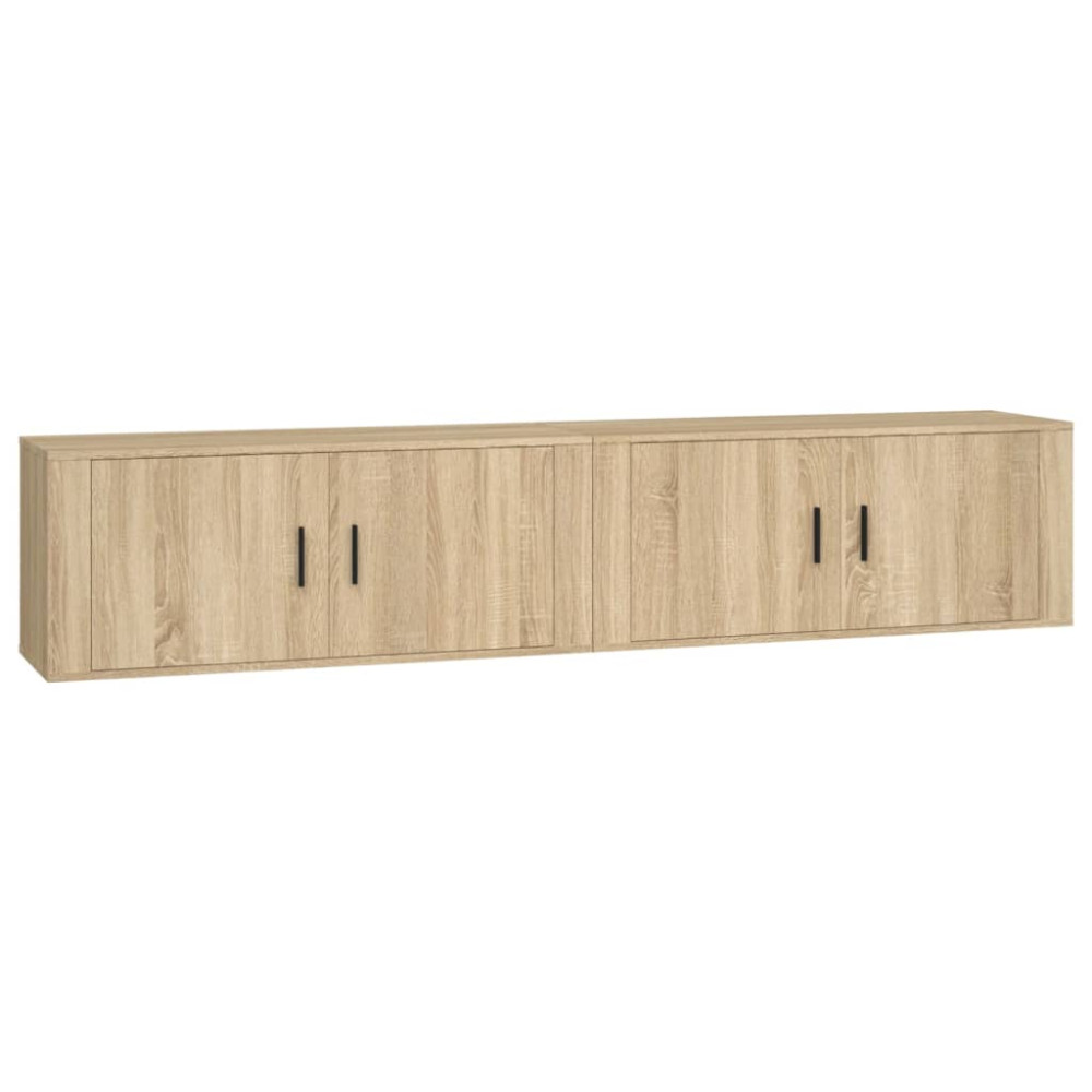 Produktbild för Väggmonterade tv-skåp 2 st Sonoma ek 100x34,5x40 cm