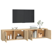 Produktbild för Väggmonterade tv-skåp 2 st Sonoma ek 100x34,5x40 cm