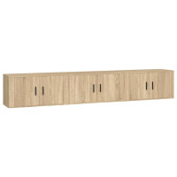 Produktbild för Väggmonterade tv-skåp 3 st Sonoma ek 80x34,5x40 cm