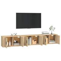 Produktbild för Väggmonterade tv-skåp 3 st Sonoma ek 80x34,5x40 cm