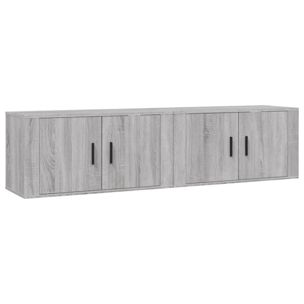 Produktbild för Väggmonterade tv-skåp 2 st grå sonoma 80x34,5x40 cm