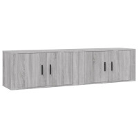 Produktbild för Väggmonterade tv-skåp 2 st grå sonoma 80x34,5x40 cm