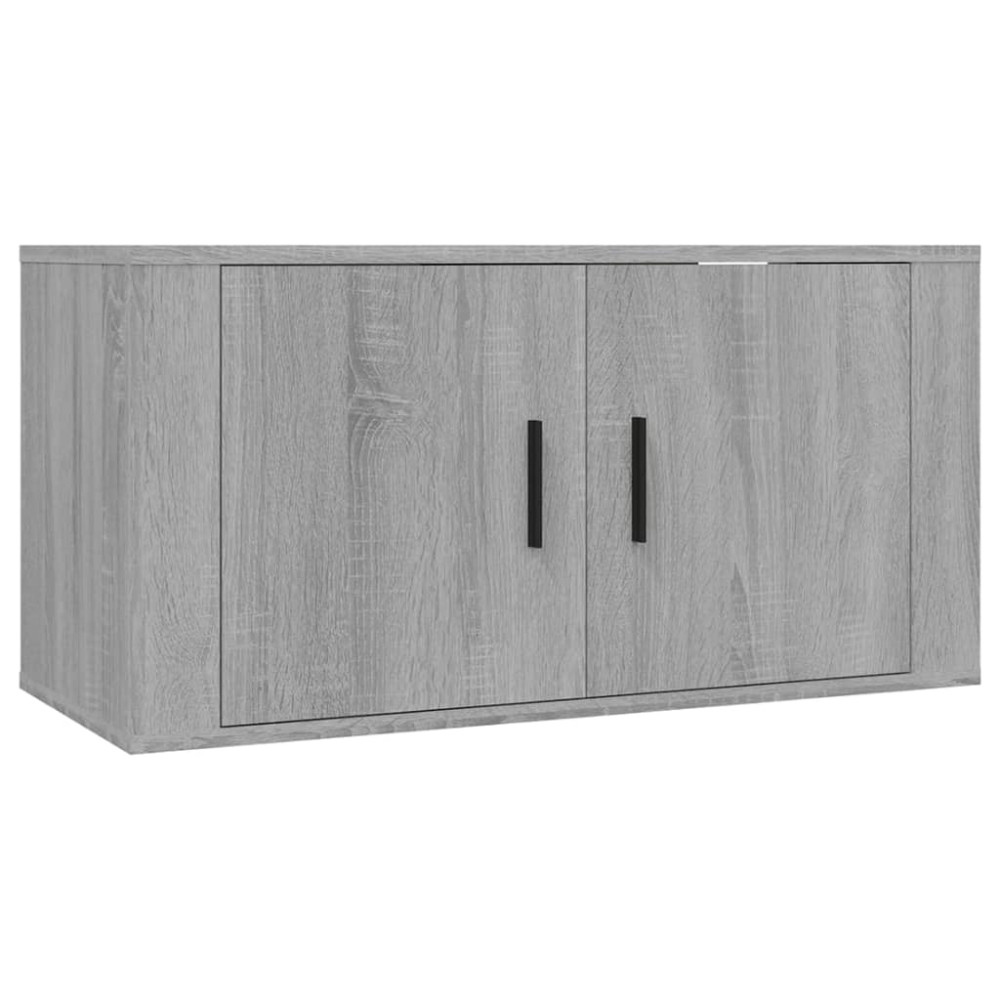 Produktbild för Väggmonterade tv-skåp 2 st grå sonoma 80x34,5x40 cm