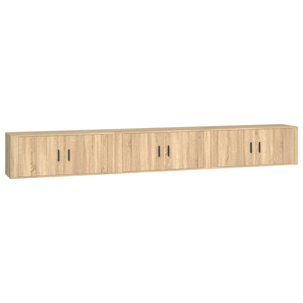 Produktbild för Väggmonterade tv-skåp 3 st Sonoma ek 100x34,5x40 cm