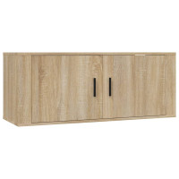 Produktbild för Väggmonterade tv-skåp 3 st Sonoma ek 100x34,5x40 cm