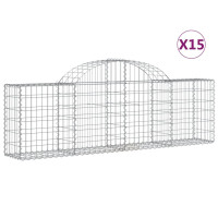 Produktbild för Gabioner bågformade 15 st 200x30x60/80 cm galvaniserat järn