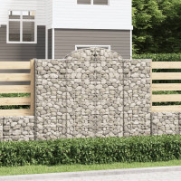 Produktbild för Gabion bågformad 2 st 200x30x160/180 cm galvaniserat järn