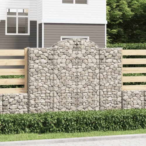 vidaXL Gabion bågformad 2 st 200x30x160/180 cm galvaniserat järn