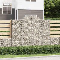 Produktbild för Gabion bågformad 3 st 200x30x160/180 cm galvaniserat järn