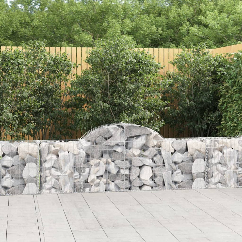 Produktbild för Gabioner bågformade 18 st 200x30x60/80 cm galvaniserat järn