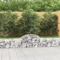 Produktbild för Gabion bågformad 3 st 200x30x40/60 cm galvaniserat järn