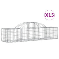 Produktbild för Gabioner bågformade 15 st 200x50x40/60 cm galvaniserat järn