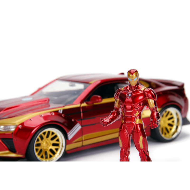 Produktbild för Marvel Ironman 2016 Chevy Camaro SS med Figur 1:24