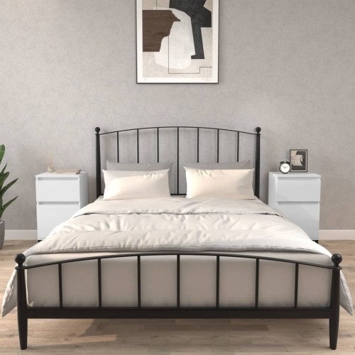 vidaXL Sängbord 2 st vit högglans 40x35x70 cm