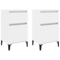Miniatyr av produktbild för Sängbord 2 st vit högglans 40x35x70 cm