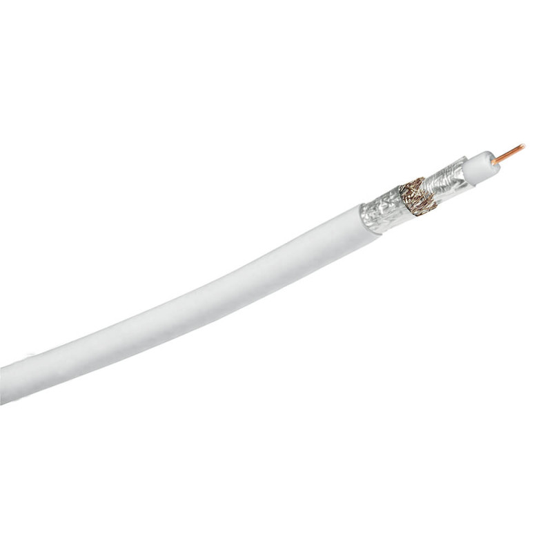 Produktbild för Coaxial Cable 90dB 1.0mm White 100m