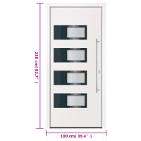 Produktbild för Ytterdörr vit 100x210 cm aluminium och PVC