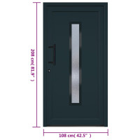 Produktbild för Ytterdörr antracit 108x208 cm PVC