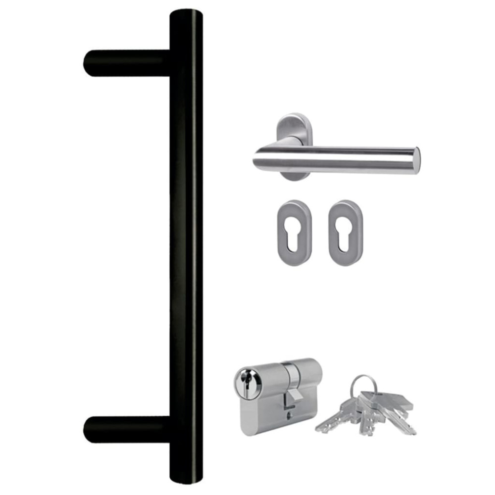 Produktbild för Ytterdörr antracit 108x208 cm PVC