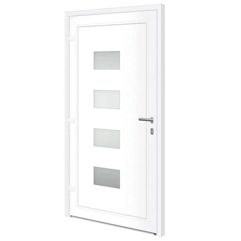 Produktbild för Ytterdörr vit 110x210 cm aluminium och PVC